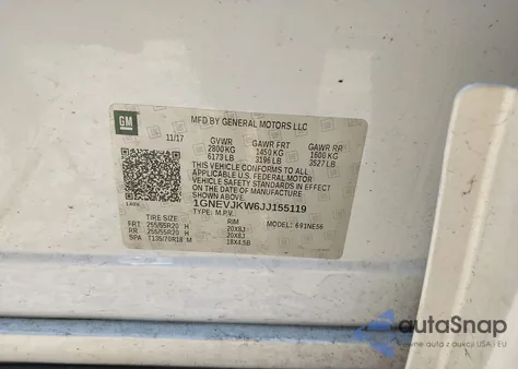 2018 Chevrolet Traverse Premier from USA, damaged, VIN 1GNEVJKW6JJ155119